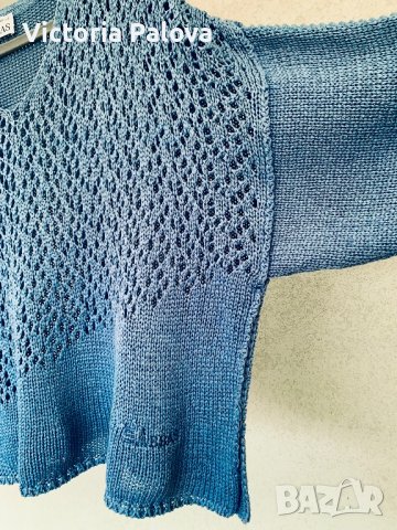 Прекрасна бутикова блуза кроп MARC ABBAS EXCLUSIV, снимка 13 - Блузи с дълъг ръкав и пуловери - 43485105