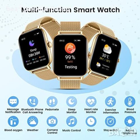 Нов Интелигентен Смарт часовник 1.85 инча Жени с функция за повикване Подарък, снимка 6 - Смарт гривни - 42991244