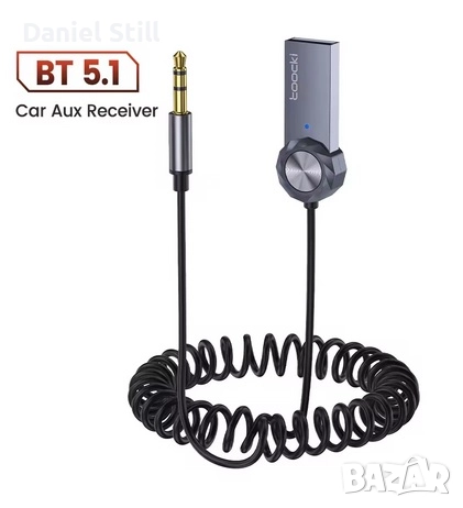 Toocki Bluetooth Aux Adapter Dongle USB To 3.5mm Jack Донгъл Кабел, снимка 4 - Аксесоари и консумативи - 41684166