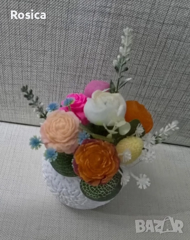 Сапунени цветя, снимка 3 - Ръчно изработени сувенири - 51540288