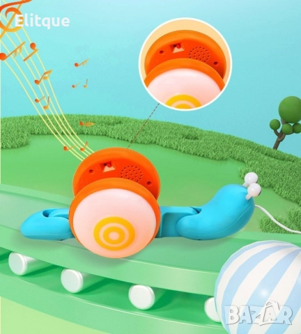 Пълзящо охлювче за дърпане играчка WJ49, снимка 12 - Други - 52865899