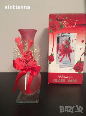 Стъклени вази, нови в кутия, снимка 4 - Вази - 27384009