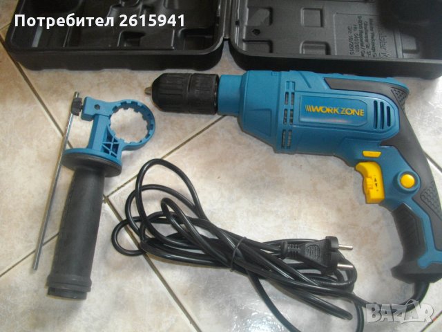 ОРИГИНАЛНА НЕМСКА Почти Нова-500 Вата Ударна Бормашина-Дрелка Отлична Workzone SB 500 WZ, снимка 6 - Бормашини - 33016670