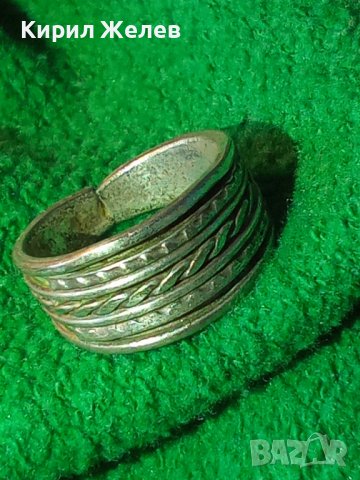 СТАР ВЪЗРОЖДЕНСКИ СРЕБЪРЕН САЧАНЕН ПРЪСТЕН ЕТНОГРАФСКИ ОРНАМЕНТИРАН МАЙСТОРСКИ 16850, снимка 3 - Антикварни и старинни предмети - 39547571