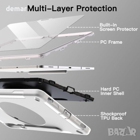 Калъф за Samsung Galaxy Tab S9 Plus 12,4-инча с вграден протектор за екрана и държач за S Pen, снимка 2 - Калъфи, кейсове - 43134165