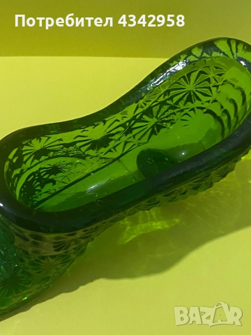 Винтидж стъклена обувка. Германия., снимка 4 - Антикварни и старинни предмети - 52809548