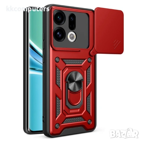 Калъф AMORUS за Oppo Find X9 5G - PC+TPU, Стойка, Плъзгащ се капак за камера, Магнитен, Вкл. Протект, снимка 3 - Калъфи, кейсове - 53412036