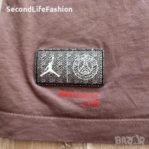 Мъжка тениска с къс ръкав Paris Saint-Germain x Jordan размер XS кафява, снимка 7 - Тениски - 52283231