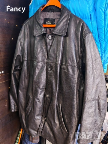 Мъжко кожено манто/яке Mango, снимка 5 - Якета - 53164456