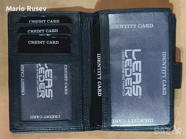 Луксозен  LEAS портфейл от естествена кожа, унисекс, снимка 4 - Портфейли, портмонета - 48408451