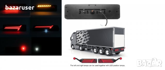 К-т LED Стопове с Динамичен Мигач, 12V-24V, МAN, DAF, SCANIA, Mercedes, Volvo, Iveco, снимка 2 - Части - 33230162