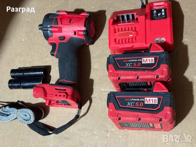 Гайковерт Винтоверт  Milwaukee  18V с две батерии, снимка 3 - Винтоверти - 52902594