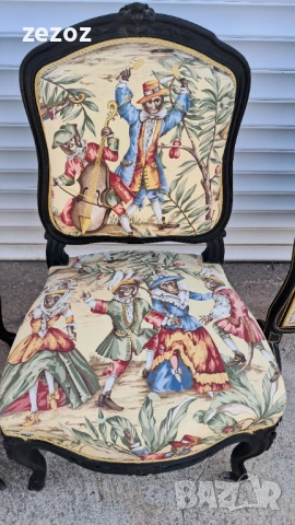 Комплект столове и параван антикварни, снимка 5 - Дивани и мека мебел - 53110756