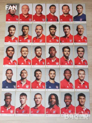 Комплект оригинални футболни картички на Байерн Мюнхен от сезон 2016/17