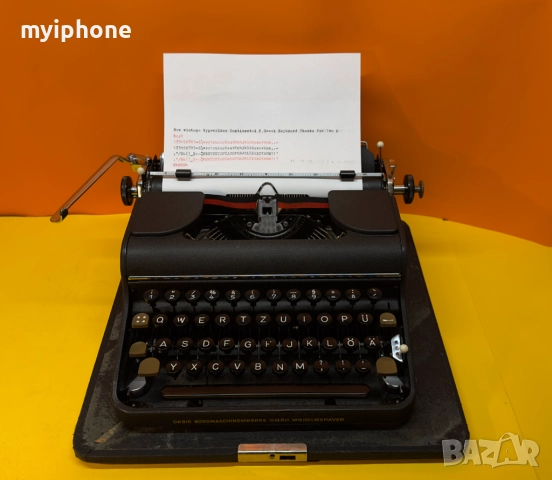 Пишеща Машина Olympia Клавиатура Qwertz Латиница Топ Състояние Обслужена 1940 Година !, снимка 3 - Антикварни и старинни предмети - 52398420