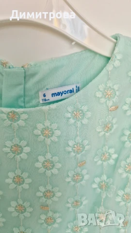 Mayoral рокля в цвят мента , снимка 3 - Детски рокли и поли - 50785350