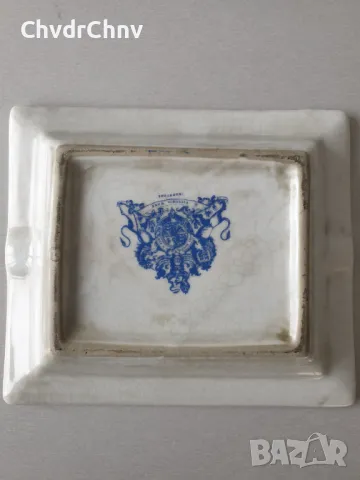 Стар голям английски порцеланов пепелник Victoria Ware Ironstone 19x16см, снимка 4 - Други - 48732961