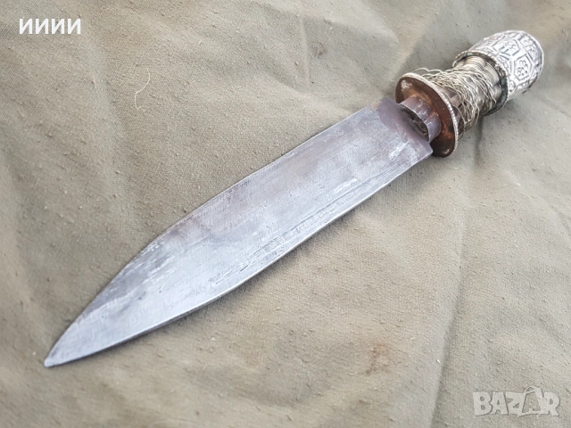 Сребърен нож кама, снимка 5 - Антикварни и старинни предмети - 53180045