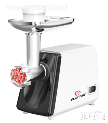 Месомелачка ЕК-312,Всички видове месо,1,2 кг-мин,1200W,Функция Връщане., Ножове от неръждаема стоман, снимка 5 - Месомелачки - 51140156