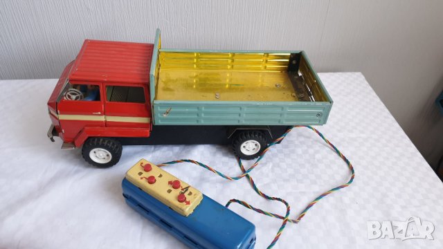 Стара китайска ламаринена играчка самосвал с дистанционно, снимка 10 - Колекции - 43674745