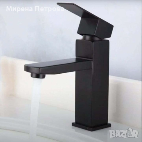 Смесител за мивка неръждаема стомана, керамичен патрон, едноръкохватков,  черен, снимка 2 - Други стоки за дома - 52918071