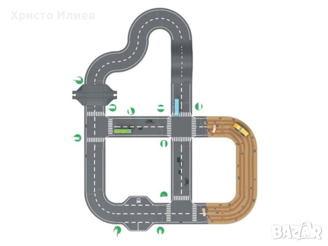 Дървени релси Железница Дървен железопътен Град Строителна площадка 4 метра писта, снимка 3 - Коли, камиони, мотори, писти - 43762050