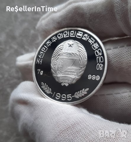 Възпоменателна сребърна монета 100 Won Sprinter, снимка 2 - Нумизматика и бонистика - 43033698