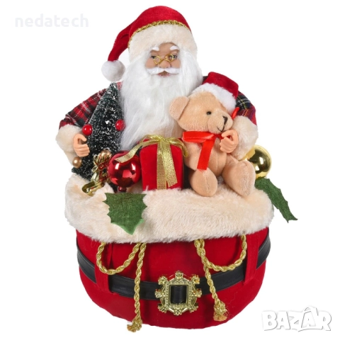 Дядо Коледа в чувал с подаръци, 26x26x35 см