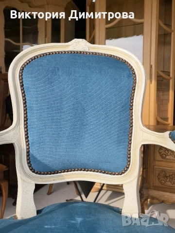 Антично Кресло Louis XV , снимка 7 - Дивани и мека мебел - 53577118