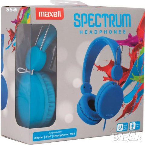 Слушалки с микрофон Maxell HP SPECTRUM SMS-10S Син ML-AH-HP-SPEC-BLUE