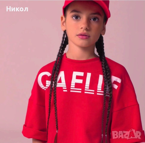 Маркова, модерна тениска/ блуза Gaelle Paris в червено , снимка 3 - Детски Блузи и туники - 53080953
