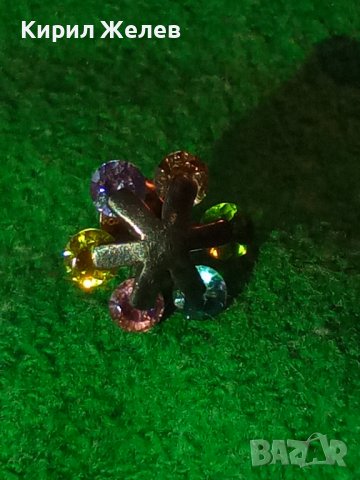 ПРЕКРАСНА СКЪПОЦЕННА СРЕБЪРНА ОБЕЦА СНЕЖИНКА СРЕБРО 925 с РАЗНОЦВЕТНИ ФАСЕТИРАНИ КАМЪНИ 27256, снимка 18 - Обеци - 39654136