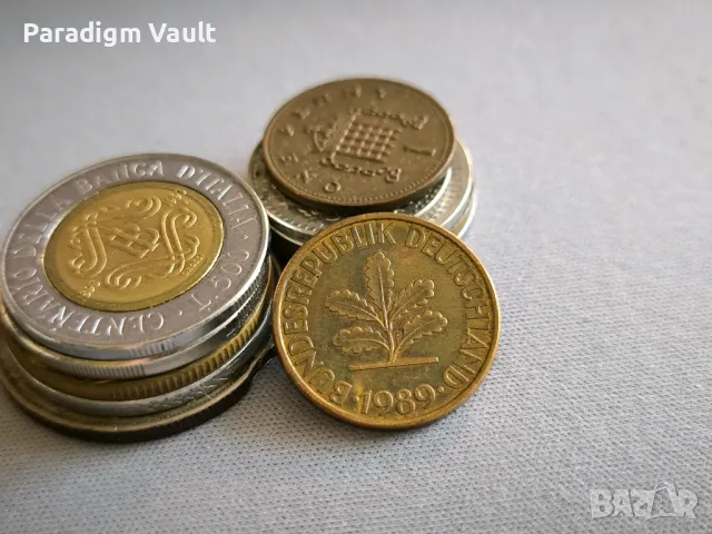 Монета - Германия - 10 пфенига | 1989г.; серия F, снимка 2 - Нумизматика и бонистика - 48158835
