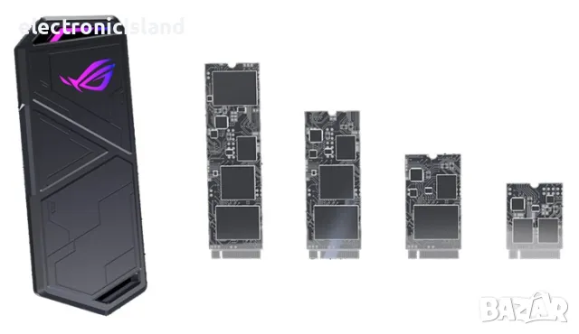 Външен Rack кутия ASUS ROG Strix Arion Lite, Съвместимост SSD NVMe M.2, USB 3.2 GEN2 Type-C, снимка 2 - Външни хард дискове - 48831913