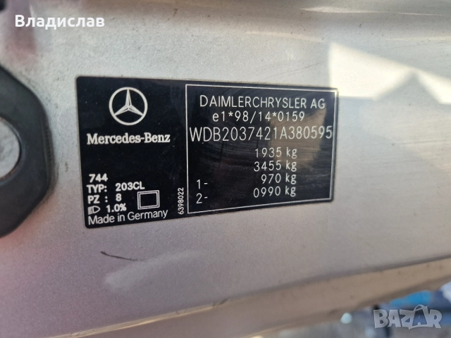 Предна дясна врата Mercedes C-Class W203 sport coupe , снимка 5 - Части - 52263526