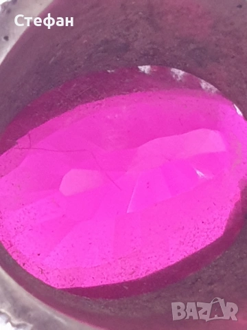 Сребърен пръстен с рубин, снимка 4 - Пръстени - 53537697