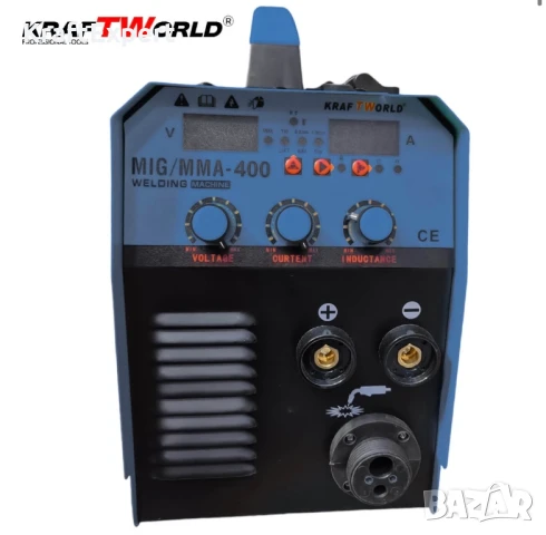Професионален Инверторен Електрожен KraftWorld 400А с Телоподаващо 2в1 – Компактен и Мощен, снимка 2 - Други инструменти - 50641373