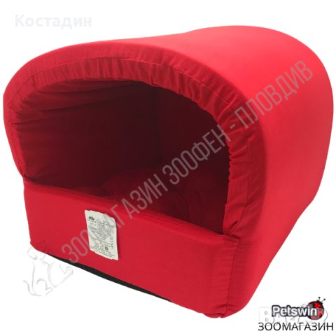 Уютна Къщичка/Легло за Куче/Котка - 36/35/29см - S размер - Червена разцветка