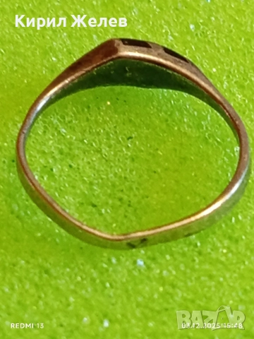 Стар сребърен пръстен с инкрустиран черен ОНИКС ръчна изработка 52443, снимка 6 - Пръстени - 52639700