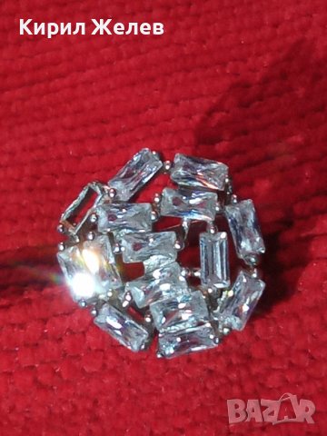 ИЗУМИТЕЛЕН СКЪПОЦЕНЕН СРЕБЪРЕН АРТ ПРЪСТЕН РОДИРАНО СРЕБРО 925 с ИСКРЯЩ ЛАБОРАТОРЕТ МОЙСАНИТ 33200, снимка 2 - Пръстени - 40556536