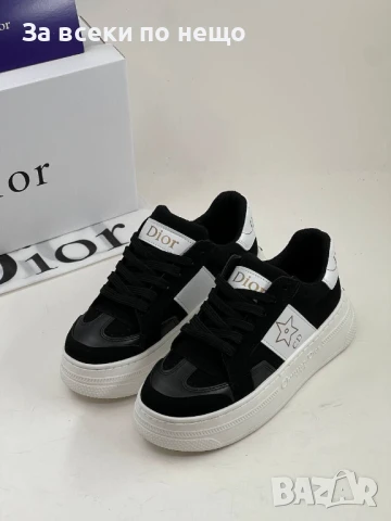 Christian Dior Дамски Черни Маратонки С Бяла Подметка 👟Дамски Спортни Обувки Кристиан Диор Код E643, снимка 3 - Маратонки - 51004063