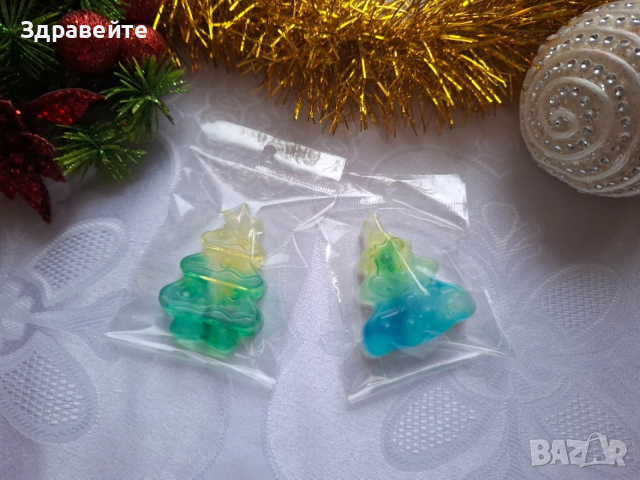 Малки коледни глицеринови сапунчета за подарък, снимка 4 - Коледни подаръци - 52679331