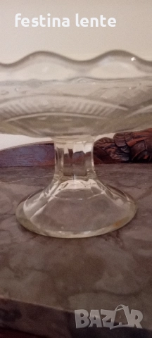 Стъклена,винтидж фруктиера, снимка 4 - Други - 52560783