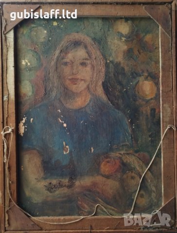 Картина "Детство на село", худ. Веса Абрашева (1930-1992), снимка 3 - Картини - 44105877