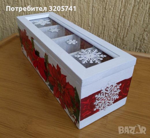 Кутия за чай с подарък изненада - ръчна изработка!, снимка 4 - Декорация за дома - 43377380