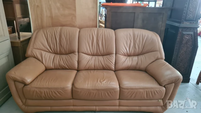 кожена холава гарнитура 3+1разтегателно кресло, снимка 4 - Дивани и мека мебел - 50699733