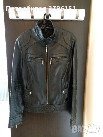 Дамско кожено яке с подплата, Размер 38 / S , снимка 2 - Якета - 43823300