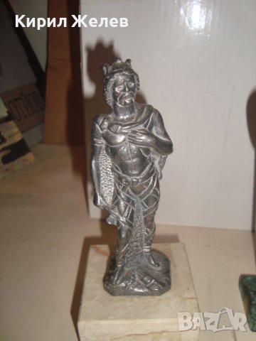 КРАСИВА АВТОРСКА АРТ СТАТУЕТКА БЯЛ МЕТАЛ СКУЛПТУРА МАЛКА ПЛАСТИКА МРАМОРЕН ПОСТАМЕНТ 28637, снимка 6 - Статуетки - 37199592