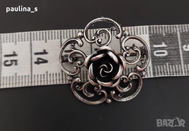 Винтидж / Антика / Две Масивни сребърни брошки / проба 925, снимка 5 - Други - 32540647