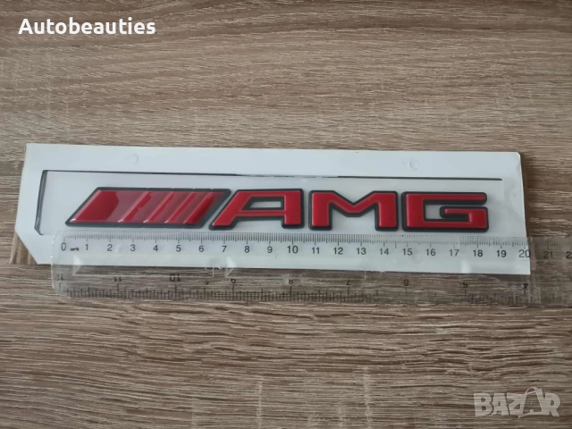 Mercedes Benz AMG червена емблема с черен кант, снимка 2 - Аксесоари и консумативи - 51878256